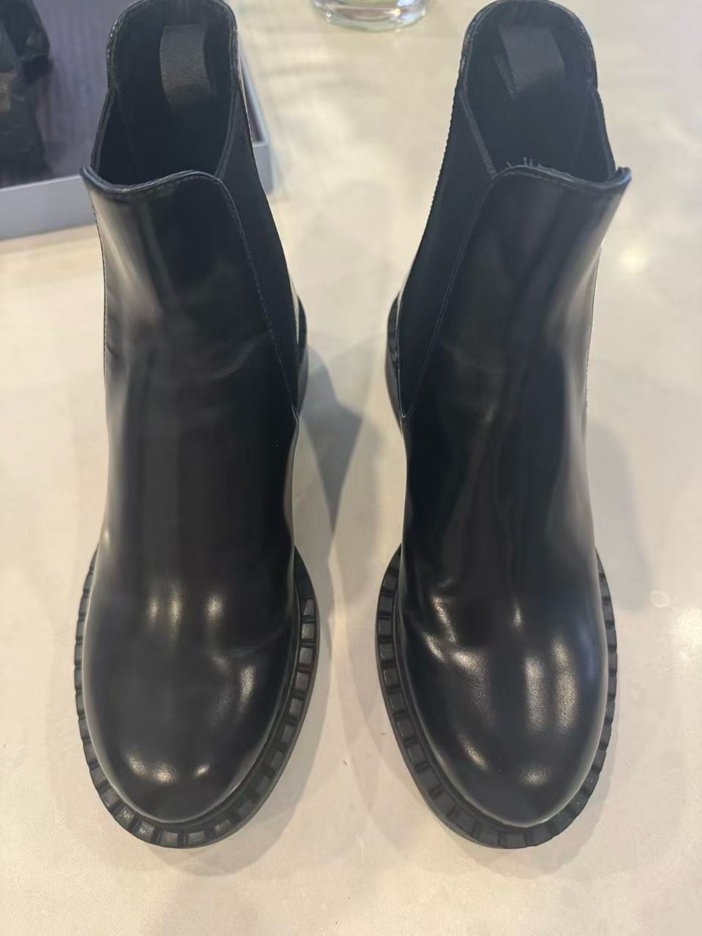 Prada Black Leather Chelsea Ankle Boots